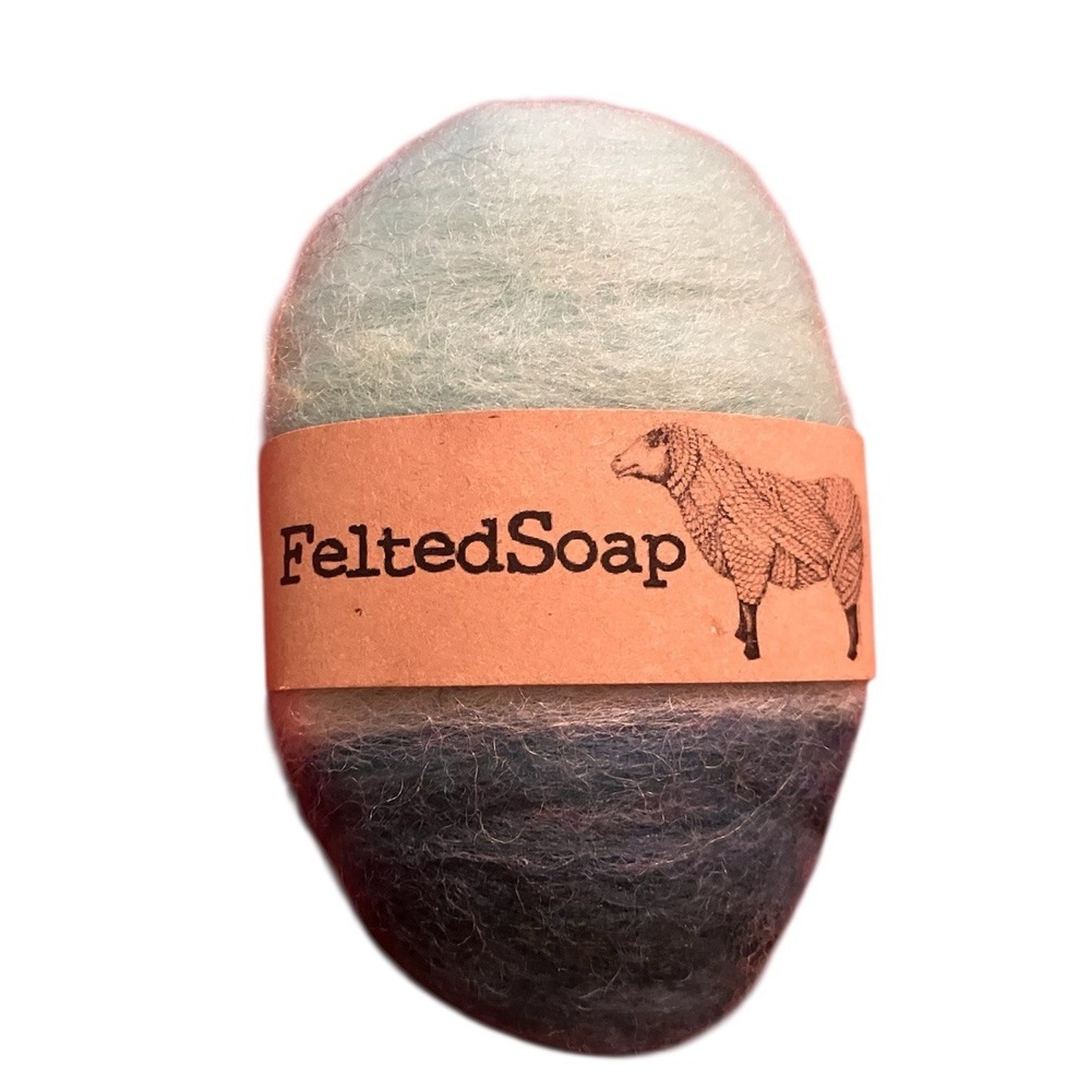 Twisted Purl Felted Wool Soap Bar Shea Butter Handcrafted In USA